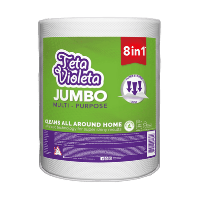 Violeta Küchenpapier Jumbo (8 in1) 3-Lagig 1/1 Rolle (6x 1 Stück)
