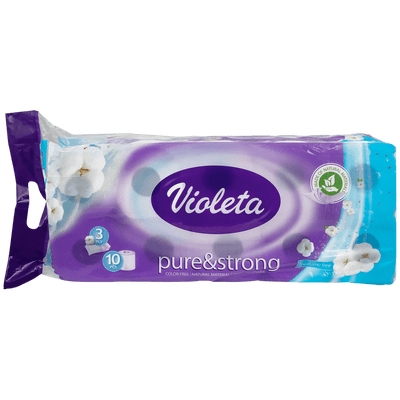 Violeta WC Papier 3-Lagig 10 Rollen Pure& Strong (8x 10 Stück)