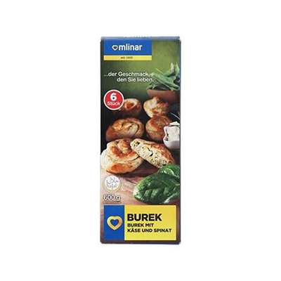 Mlinar Burek mit Käse - Spinat - 600 g